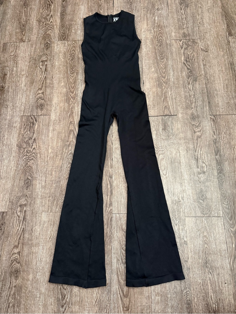 Sleek Black Sleeveless Flared Jumpsuit